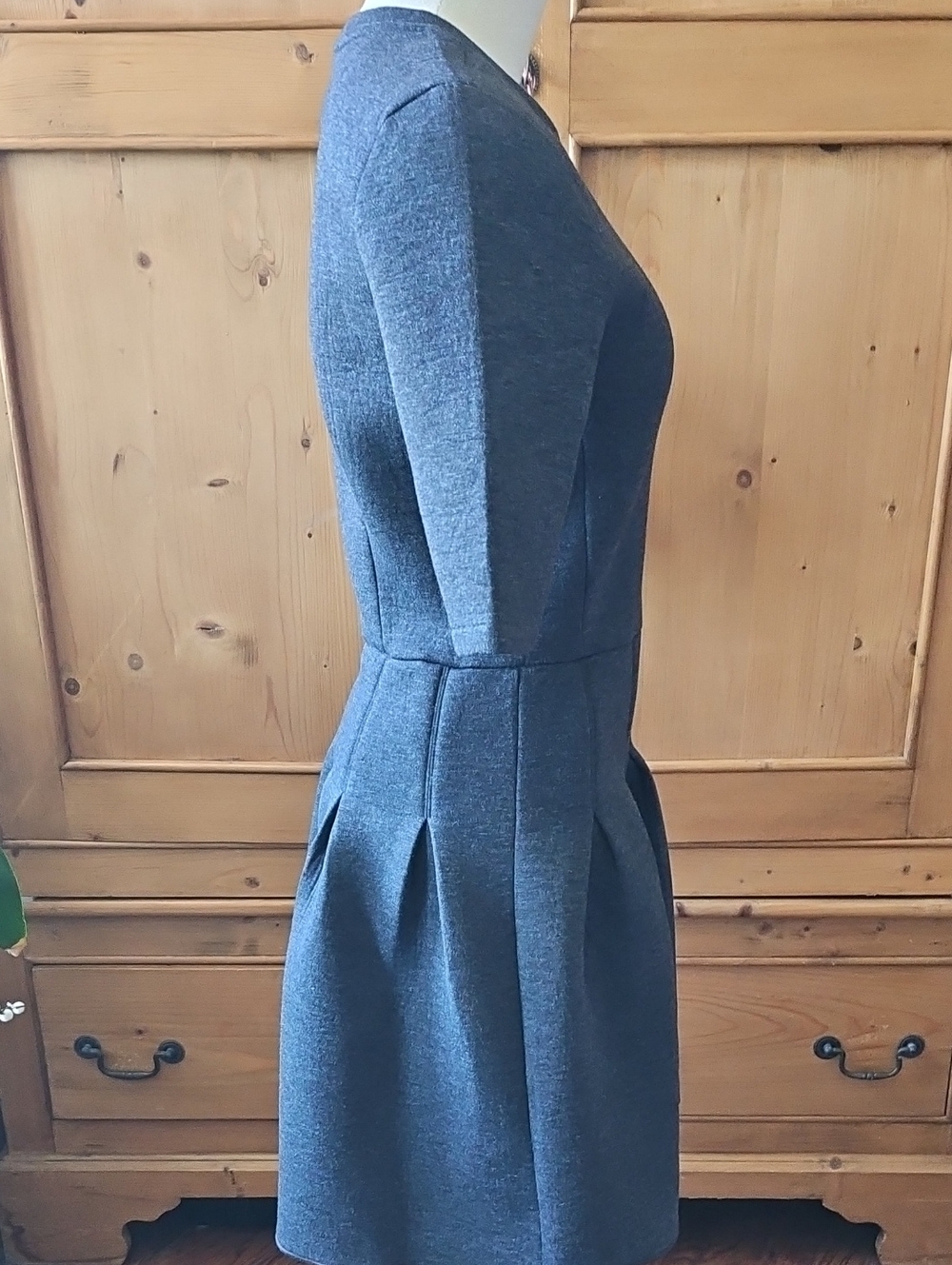 Gap Scuba Knit Fit And Flare Dress Charcoal Grey Size Small - Picture 3 of 8